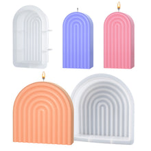 Load image into Gallery viewer, 3D Arch Candle Silicone Mold Geometric Stripes Rainbow Mould DIY Epoxy Resin Bridge Molds Home Decor Artifact
