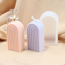 Load image into Gallery viewer, 3D Arch Candle Silicone Mold Geometric Stripes Rainbow Mould DIY Epoxy Resin Bridge Molds Home Decor Artifact
