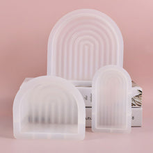 Load image into Gallery viewer, 3D Arch Candle Silicone Mold Geometric Stripes Rainbow Mould DIY Epoxy Resin Bridge Molds Home Decor Artifact
