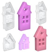 Load image into Gallery viewer, House Resin Mould 3D Hollow Heart House DIY Aromatherapy Gypsum Candle Silicone Mould Handmade Tool Ornaments Mold

