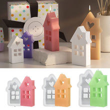 Load image into Gallery viewer, House Resin Mould 3D Hollow Heart House DIY Aromatherapy Gypsum Candle Silicone Mould Handmade Tool Ornaments Mold
