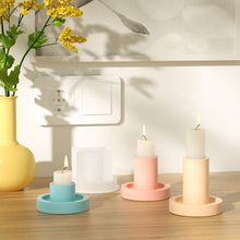 Load image into Gallery viewer, DIY Round Candle Holder Silicone Molds Star Hex Shape Plaster Resin Candlestick Mould Candle Accessories Tool Home Table Decor
