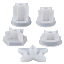 Load image into Gallery viewer, DIY Round Candle Holder Silicone Molds Star Hex Shape Plaster Resin Candlestick Mould Candle Accessories Tool Home Table Decor
