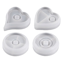 Load image into Gallery viewer, DIY Candle Holder Silicone Mold Round Heart Candlestick Tray Mould Concrete Cement Resin Molds Modern Home Decor
