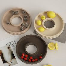 Load image into Gallery viewer, Hollow Stripe Round Silicone Mold Storage Tray Mould Nut Storage Dish Mold Resin Casting Molds Home Craft Decor
