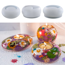 Load image into Gallery viewer, Oval Stone Shape 3D Silicone Mold Epoxy Resin Candle Holder Mould Round Oval Mould Candle Light Table Ornaments Plaster Mold
