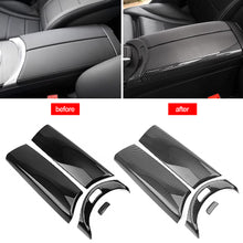 Load image into Gallery viewer, 4Pcs Carbon Fiber Car Center Armrest Box Panel Switch Button Cover Interior Accessories Only For Mercedes Benz E GLC C class W205
