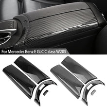 Load image into Gallery viewer, 4Pcs Carbon Fiber Car Center Armrest Box Panel Switch Button Cover Interior Accessories Only For Mercedes Benz E GLC C class W205

