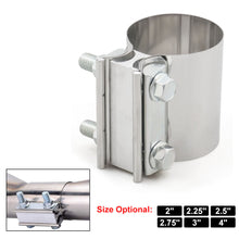 Load image into Gallery viewer, 2.0" 2.25" 2.5" 2.75'' 3.0" 4.0" Car Exhaust Clamp Sleeve 304 Stainless Steel Butt Joint Band Clamp Sleeve Coupler Step Clamps
