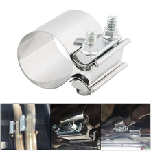 Load image into Gallery viewer, 2.0" 2.25" 2.5" 2.75'' 3.0" 4.0" Car Exhaust Clamp Sleeve 304 Stainless Steel Butt Joint Band Clamp Sleeve Coupler Step Clamps
