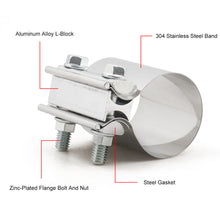 Load image into Gallery viewer, 2.0" 2.25" 2.5" 2.75'' 3.0" 4.0" Car Exhaust Clamp Sleeve 304 Stainless Steel Butt Joint Band Clamp Sleeve Coupler Step Clamps
