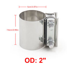 Load image into Gallery viewer, 2.0" 2.25" 2.5" 2.75'' 3.0" 4.0" Car Exhaust Clamp Sleeve 304 Stainless Steel Butt Joint Band Clamp Sleeve Coupler Step Clamps
