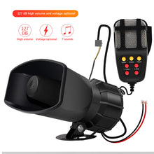Load image into Gallery viewer, 12V 100W Car Horn Car Warning Alarm Speakers Loud Mic PA System Emergency Amplifier Hooter Police Siren Air Horn Megaphone Tone
