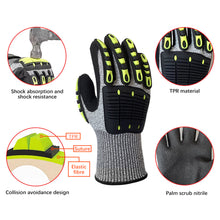 Load image into Gallery viewer, TPR Mechanical Anti Cutting Work Gloves Anti-vibration Anti-smashing Anti-collision Gloves Outdoor Cycling Rescue Safety Gloves
