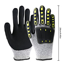 Load image into Gallery viewer, TPR Mechanical Anti Cutting Work Gloves Anti-vibration Anti-smashing Anti-collision Gloves Outdoor Cycling Rescue Safety Gloves
