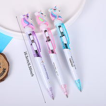 Load image into Gallery viewer, Cute Unicorn Ballpoint Pen with Light 0.5mm Cute Writing Pen Students Office Stationery School Supplies Gift
