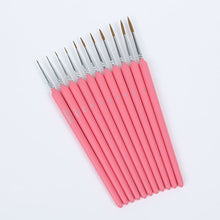Load image into Gallery viewer, 11Pcs Miniature Wolf Hair Paint Brush Art Painting Brushes Artistic Watercolor Brush Oil Painting Brush Drawing Hand Painted
