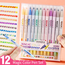 Load image into Gallery viewer, Double-ended Magic Color Changing Highlighter Pen Set Markers for Student Diary Scrapbook Painting Reading Journal Stationery

