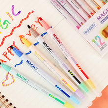 Load image into Gallery viewer, Double-ended Magic Color Changing Highlighter Pen Set Markers for Student Diary Scrapbook Painting Reading Journal Stationery
