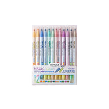 Load image into Gallery viewer, Double-ended Magic Color Changing Highlighter Pen Set Markers for Student Diary Scrapbook Painting Reading Journal Stationery
