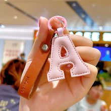 Load image into Gallery viewer, A to Z PU Leather Initial Letter Keychain For Women Fashion Cartoon Candy Color Bag Phone Pendant Car Key Chain Jewelry Gifts
