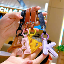 Load image into Gallery viewer, A to Z PU Leather Initial Letter Keychain For Women Fashion Cartoon Candy Color Bag Phone Pendant Car Key Chain Jewelry Gifts
