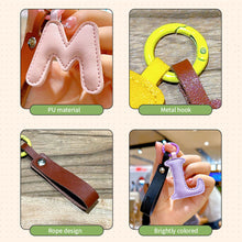 Load image into Gallery viewer, A to Z PU Leather Initial Letter Keychain For Women Fashion Cartoon Candy Color Bag Phone Pendant Car Key Chain Jewelry Gifts
