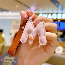 Load image into Gallery viewer, A to Z PU Leather Initial Letter Keychain For Women Fashion Cartoon Candy Color Bag Phone Pendant Car Key Chain Jewelry Gifts
