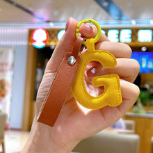 Load image into Gallery viewer, A to Z PU Leather Initial Letter Keychain For Women Fashion Cartoon Candy Color Bag Phone Pendant Car Key Chain Jewelry Gifts
