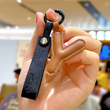 Load image into Gallery viewer, A to Z PU Leather Initial Letter Keychain For Women Fashion Cartoon Candy Color Bag Phone Pendant Car Key Chain Jewelry Gifts
