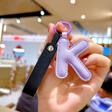 Load image into Gallery viewer, A to Z PU Leather Initial Letter Keychain For Women Fashion Cartoon Candy Color Bag Phone Pendant Car Key Chain Jewelry Gifts
