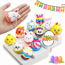 Load image into Gallery viewer, 5Pcs Squeeze Easter Bunny Eggs Stress Relief Toys Kids Easter Party Favor Gifts for Guests Egg Basket Stuffer Goodie Fillers
