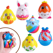 Load image into Gallery viewer, 5Pcs Squeeze Easter Bunny Eggs Stress Relief Toys Kids Easter Party Favor Gifts for Guests Egg Basket Stuffer Goodie Fillers
