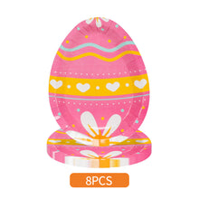 Load image into Gallery viewer, 6/8Pcs Easter Egg Shape Plates Theme Birthday Decorations Party Disposable Tableware Happy Easter Party Decoration
