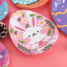 Load image into Gallery viewer, 6/8Pcs Easter Egg Shape Plates Theme Birthday Decorations Party Disposable Tableware Happy Easter Party Decoration
