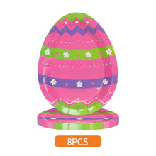 Load image into Gallery viewer, 6/8Pcs Easter Egg Shape Plates Theme Birthday Decorations Party Disposable Tableware Happy Easter Party Decoration
