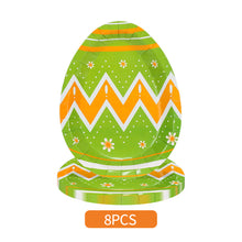 Load image into Gallery viewer, 6/8Pcs Easter Egg Shape Plates Theme Birthday Decorations Party Disposable Tableware Happy Easter Party Decoration
