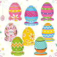 Load image into Gallery viewer, 6/8Pcs Easter Egg Shape Plates Theme Birthday Decorations Party Disposable Tableware Happy Easter Party Decoration
