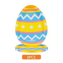 Load image into Gallery viewer, 6/8Pcs Easter Egg Shape Plates Theme Birthday Decorations Party Disposable Tableware Happy Easter Party Decoration

