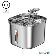 Load image into Gallery viewer, 2.2L Stainless Steel Cat Fountain With Water Mark Automatic Cats Water Dispenser Sensor Filter Pet Cat Ultra Quiet Pump Water Foutain
