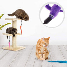 Load image into Gallery viewer, Funny Feather Cat Plush Teaser Wand with Bell Pet Interactive Feather Toys Cat Stick Toy for Kitten Catching Toy Playing Teaser Cat Supplies
