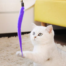 Load image into Gallery viewer, Funny Feather Cat Plush Teaser Wand with Bell Pet Interactive Feather Toys Cat Stick Toy for Kitten Catching Toy Playing Teaser Cat Supplies
