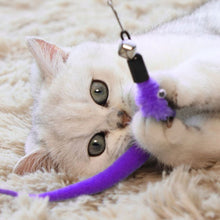 Load image into Gallery viewer, Funny Feather Cat Plush Teaser Wand with Bell Pet Interactive Feather Toys Cat Stick Toy for Kitten Catching Toy Playing Teaser Cat Supplies

