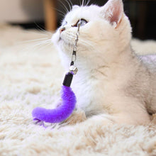 Load image into Gallery viewer, Funny Feather Cat Plush Teaser Wand with Bell Pet Interactive Feather Toys Cat Stick Toy for Kitten Catching Toy Playing Teaser Cat Supplies
