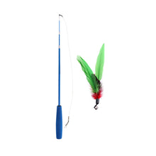 Load image into Gallery viewer, Funny Feather Cat Plush Teaser Wand with Bell Pet Interactive Feather Toys Cat Stick Toy for Kitten Catching Toy Playing Teaser Cat Supplies
