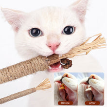 Load image into Gallery viewer, Cat Toys Silvervine Chew Stick Kitty Raffia Grass Pet Supplies Cleaning Teeth Stick Pet Bite Cat Toy Hemp Rope
