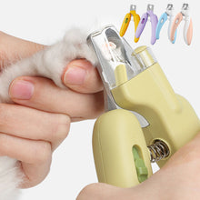 Load image into Gallery viewer, Cute Banana Whale Shaped Pet Nail Clippers with Light Cat Manicure Tools Pet Specialized Nail Clippers Dog Beauty and Cleaning Products
