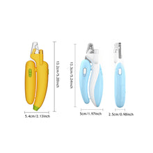 Load image into Gallery viewer, Cute Banana Whale Shaped Pet Nail Clippers with Light Cat Manicure Tools Pet Specialized Nail Clippers Dog Beauty and Cleaning Products
