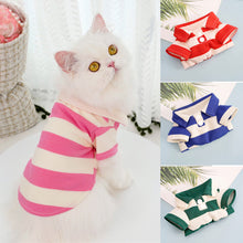 Load image into Gallery viewer, Summer Stripe Pet Dog Clothes Cat Vest Pet Clothing Dogs Small Costume Animal French Bulldog Print Cute Sweater Shirt
