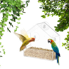 Load image into Gallery viewer, Suction Cups Wild Bird Feeder House Transparent Parrot Feed Tray Food Container Cage Accessories For Small And Medium Parakeets
